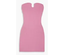 Nanushka Cold-shoulder cotton-blend jute mini dress - Pink Pink