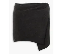 Bagnu wrap-effect cotton-blend chenille mini skirt - Brown