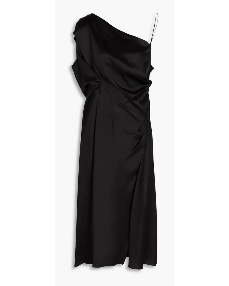 Versace Draped silk-satin midi dress - Black Black