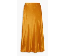 Satin-twill midi skirt - Yellow