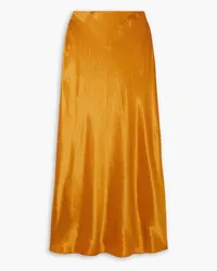 Vince Satin-twill midi skirt - Yellow Yellow