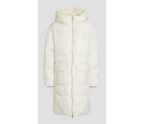 Quilted shell hooded coat - White