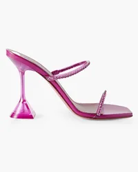 Amina Muaddi Gilda crystal-embellished PVC mules - Purple Purple