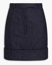 Thom Browne Pinstriped wool and cashmere-blend felt mini skirt - Blue Blue