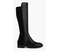 Keelan leather and neoprene knee boots - Black