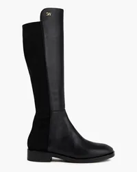 Stuart Weitzman Keelan leather and neoprene knee boots - Black Black