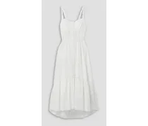 Irene tiered broderie anglaise cotton-blend maxi dress - White