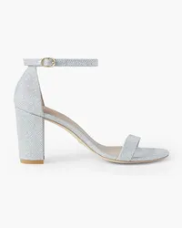 Stuart Weitzman Glittered mesh sandals - Metallic Metallic