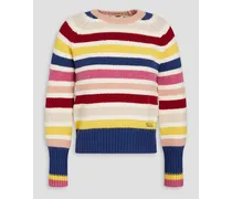 Striped intarsia merino wool and cotton-blend sweater - Multicolor