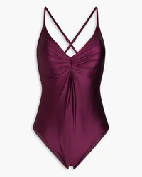 Zimmermann Ruched metallic swimsuit - Purple Purple