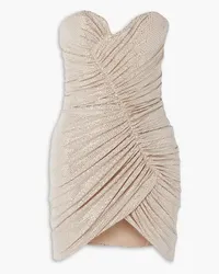 Alexandre Vauthier Strapless ruched embellished stretch-jersey mini dress - Neutral Neutral