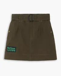 Barbour GANNI belted cotton mini skirt - Green Green