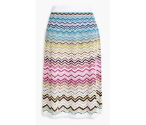 Intarsia-knit cotton-blend skirt - Multicolor
