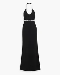 Badgley Mischka Embellished crepe halterneck gown - Black Black