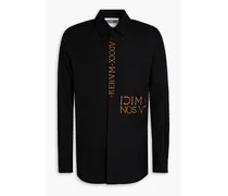 Embroidered cotton-poplin shirt - Black