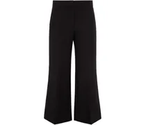 Wool and silk-blend crepe kick-flare pants - Black