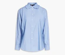 Ruffled organic cotton shirt - Blue