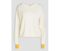 Open-back cotton and cashmere-blend sweater - White