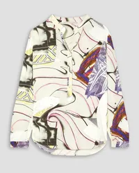 Stella McCartney Printed crepe de chine shirt - White White