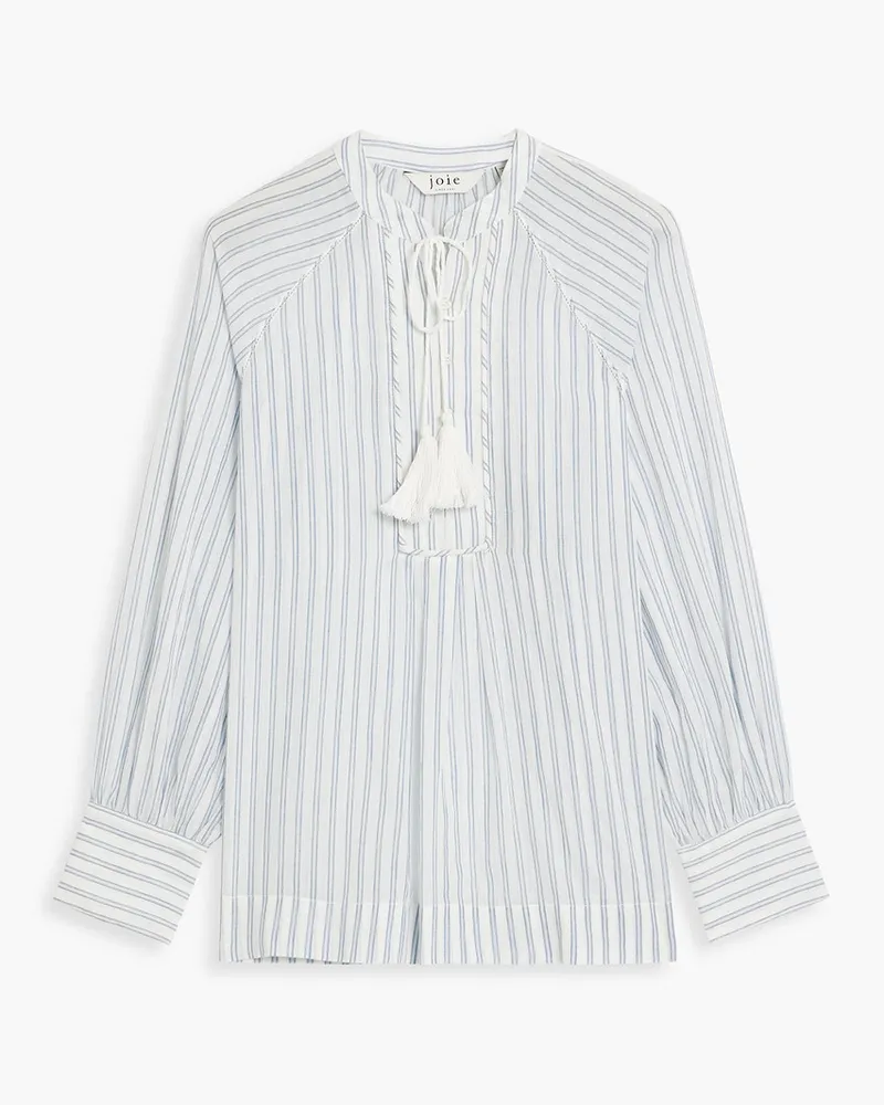 Joie Dracha gathered striped cotton blouse - Blue Blue