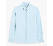 Alex cotton-chambray shirt - Blue