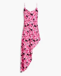 ROTATE Birger Christensen Asymmetric floral-print crepe maxi dress - Pink Pink