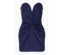Kord strapless twist-front satin-crepe mini dress - Blue