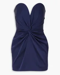 Alex Perry Kord strapless twist-front satin-crepe mini dress - Blue Blue