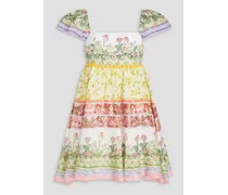 Alice Olivia - Tamia floral-print cotton-voile mini dress - Green