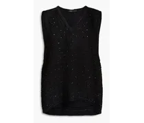 Liama sequin-embellished tweed top - Black