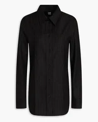 Totême Pinstriped twill shirt - Black Black