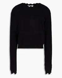 Victoria Beckham Crochet-knit cotton-blend sweater - Black Black