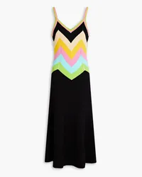 Moschino Striped knitted maxi dress - Black Black