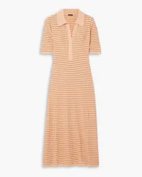 Joseph Striped ribbed merino wool midi dress - Orange Orange