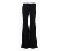 Crystal-embellished cady flared pants - Black