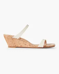 Stuart Weitzman Aleena patent-leather wedge sandals - White White