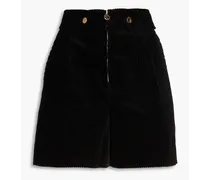 Tomma cotton-corduroy shorts - Black