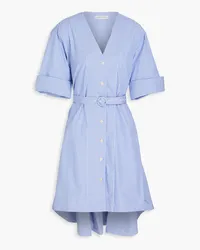 palmer//harding Reset striped cotton-poplin mini dress - Blue Blue