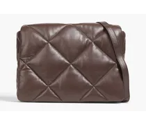 Brynnie quilted leather shoulder bag - Brown