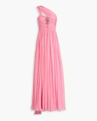 Zuhair Murad One-shoulder embellished silk-chiffon gown - Pink Pink