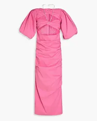 Rachel Gilbert Dahli embellished cutout shantung midi dress - Pink Pink