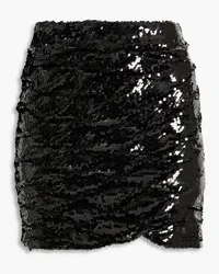 Ronny Kobo Balissa ruched sequined mesh mini skirt - Black Black