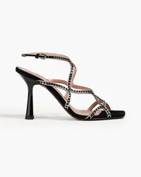 Alberta Ferretti Crystal-embellished suede sandals - Black Black