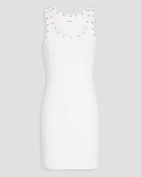 RE/DONE Eyelet-embellished ribbed stretch cotton-jersey mini dress - White White