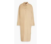 Oversized cotton-poplin midi shirt dress - Neutral
