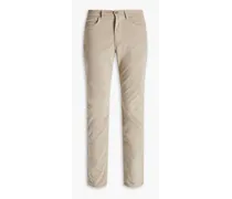 Slim-fit cotton-blend corduroy pants - Neutral