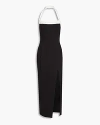 NICHOLAS Jane two-tone ponte halterneck midi dress - Black Black