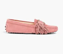 Fringed suede loafers - Pink