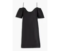 Cold-shoulder satin mini dress - Black