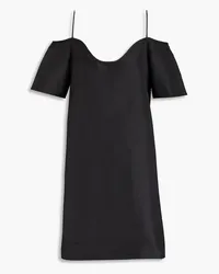 Ganni Cold-shoulder satin mini dress - Black Black